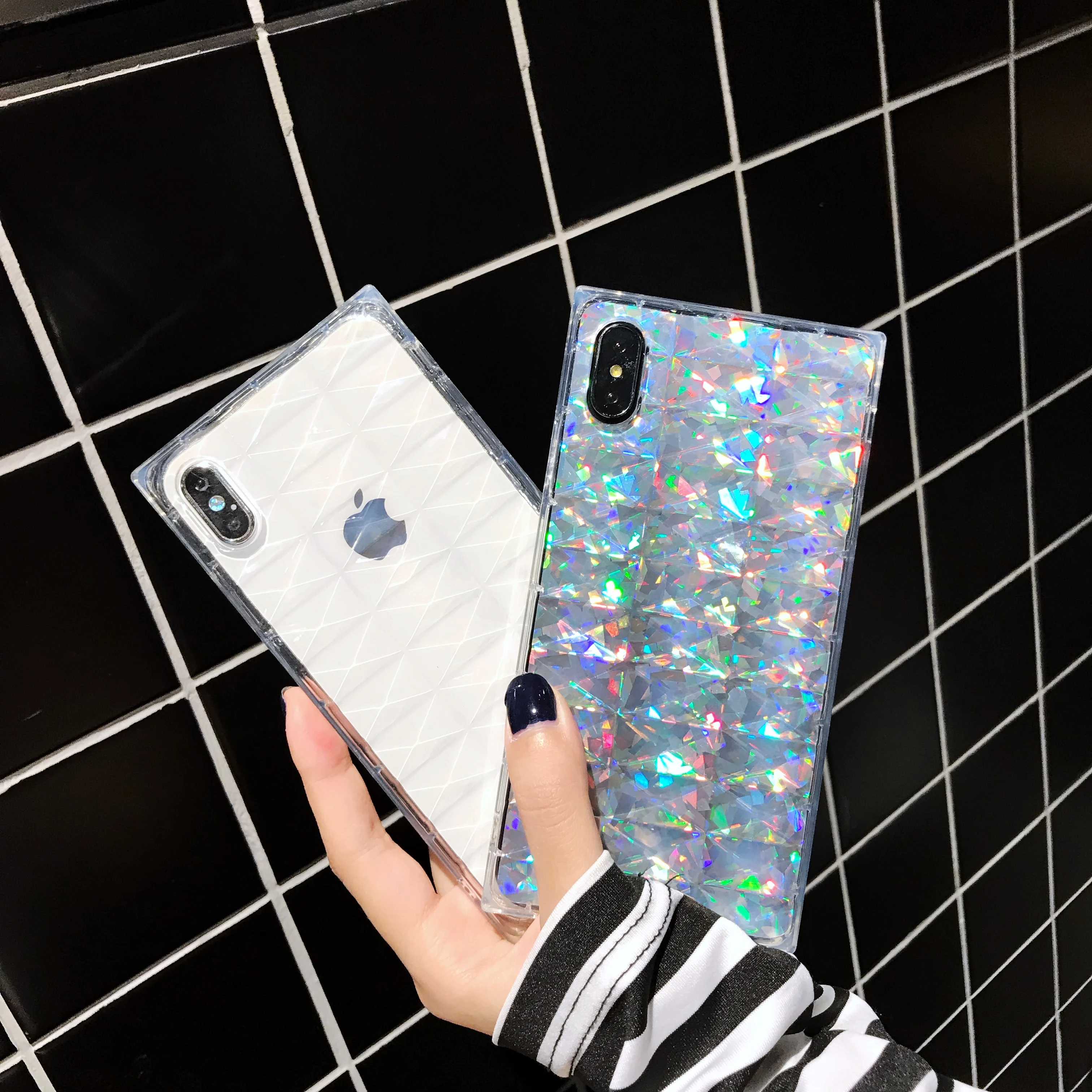 

HALOCASE For iPhone XR/ XS MAX/ 6S 7 8 Plus Candy 3D Glitter light Transparent Cover Coque For iPhone 7 Case soft silicon Cover