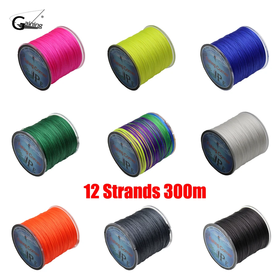 12 iplikçik örgülü olta 300m balıkçılık köşe çok renkli süper güçlü japonya Multifilament PE örgü hattı 35LB To 180LB 12 iplikçik örgülü olta 300m balıkçılık köşe çok renkli süper güçlü japonya Multifilament PE örgü hattı 35LB To 180LB
