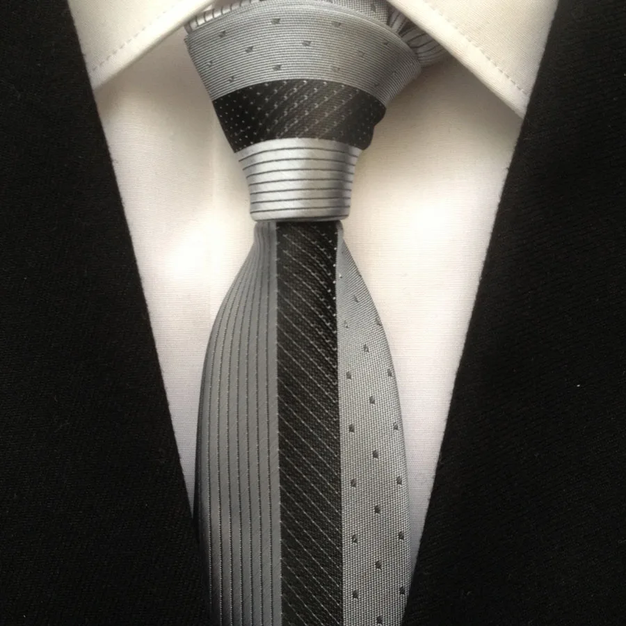 Luxury Men Skinny Panel Ties Jacquard Woven Designer Necktie For Party