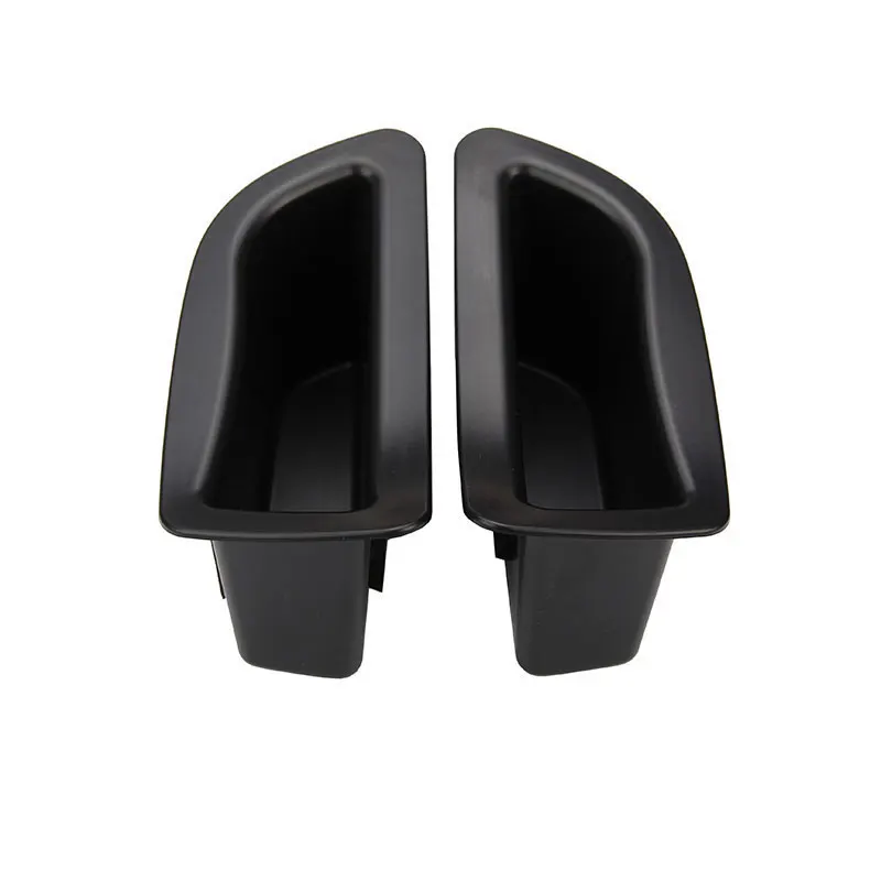 2Pcs/set Black Front Door Handle Storage Box Container Holder Tray Car