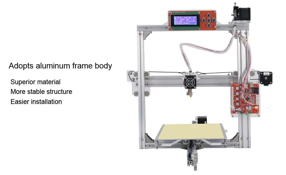 Anet A2 3d принтер DIY Алюминиевый металлический 3D трехмерный 0,4 мм сопло 3D печать с TF картой офлайн ЖК-дисплей печать