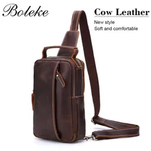 Мужская сумка Crazy Horse кожаная поясная сумка на груди из натуральной кожи сумка через плечо винтажная iPad нагрудная сумка для мужчин DK9915