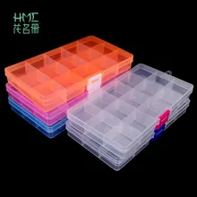5 цветов пластиковая прямоугольная 15 отсек Коробка для хранения серьги кольцо ювелирные изделия ящик Чехол из бисера контейнер Дисплей Органайзер