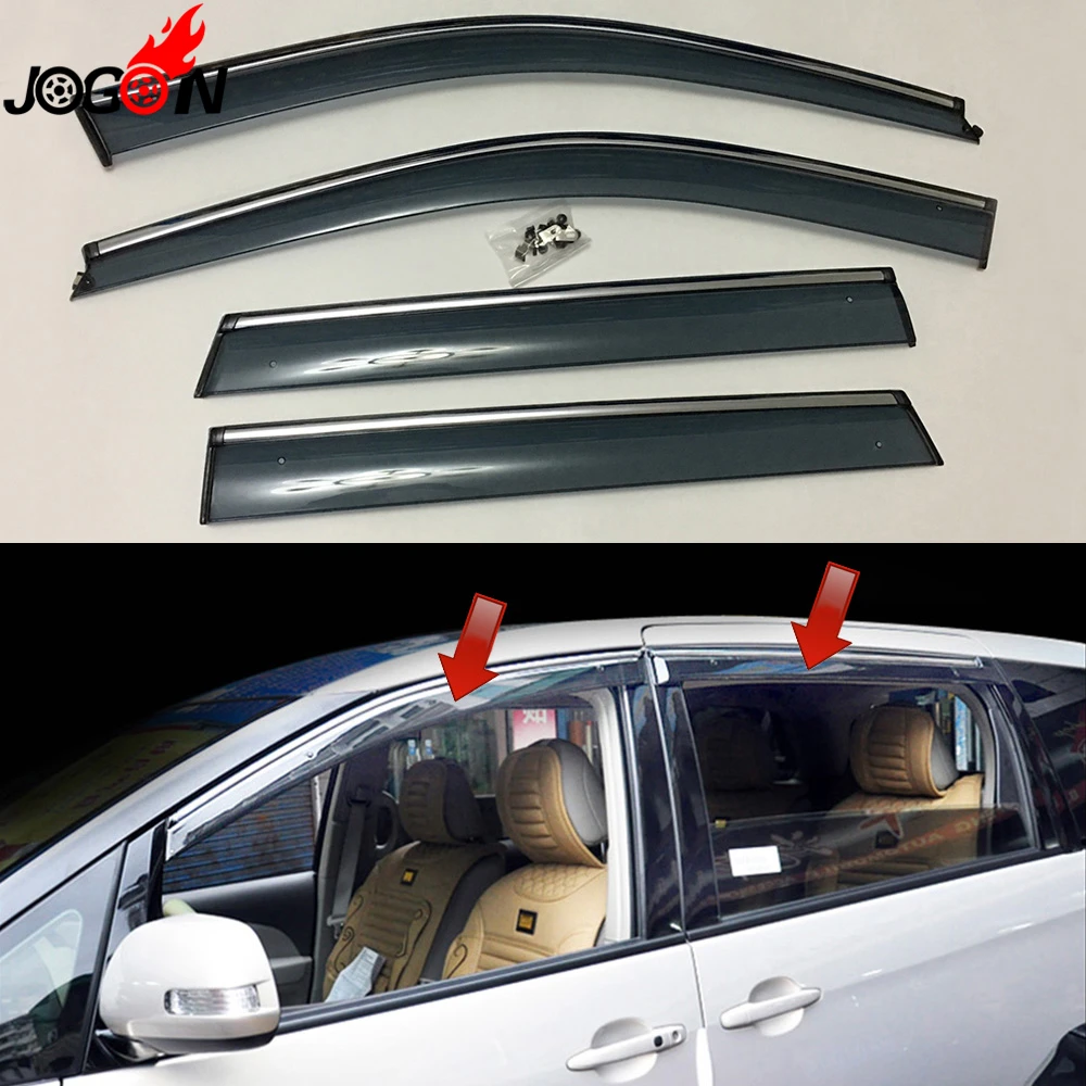 

For Toyota Previa Tarago Estima 2007 - 2012 2013 2014 2015 Window Sun Rain Visors Vent Shade Deflector Guard Weather Shield 4PCS