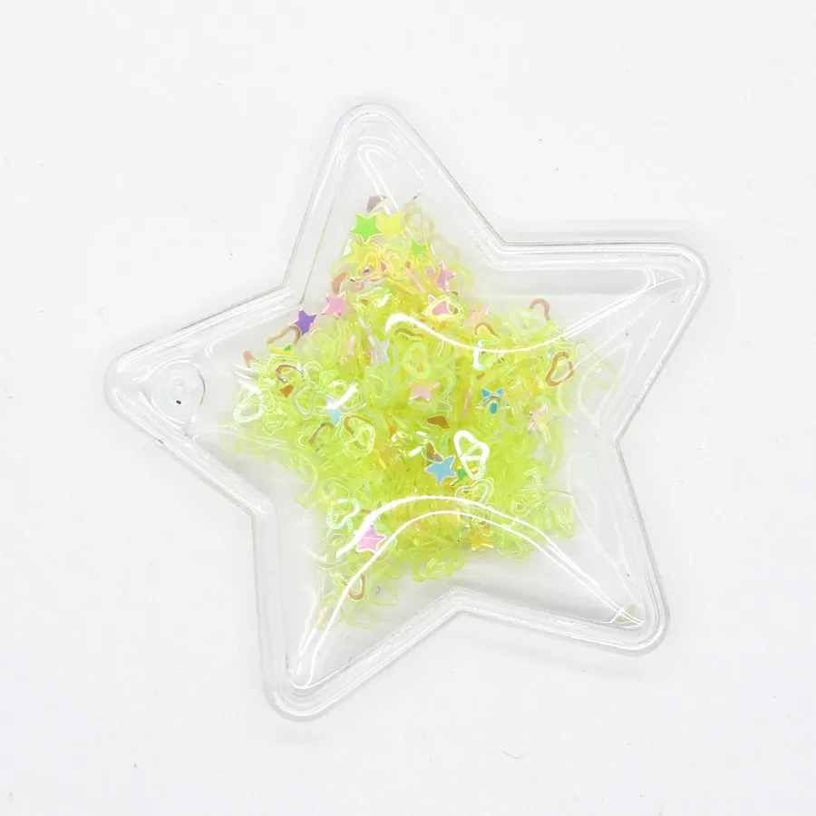 10 шт. прозрачный пластиковый пакет с красочными звезды с блестками для заколки для волос, DIY ремесло украшения аксессуары Y19052401
