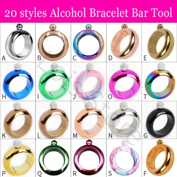 

3.5oz Bangle Bracelet Hip Flask With Funnel Stainless Steel Alcohol Whiskey Hip Flask Pocket Flagon Chic Drinkware Dropshipping