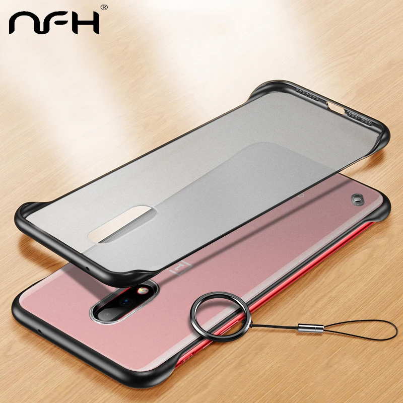 

Oneplus 7 Pro Case Original Oneplus 7 Transparent Matte Case 1plus7 Ring Lanyard 1+7 Protective Cover Bumper Case Cover Fundas