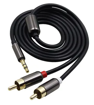 

50pcs Metal Case 3.5mm Male to 2RCA Male Audio Stereo Y Splitter Cable for Tablet PC