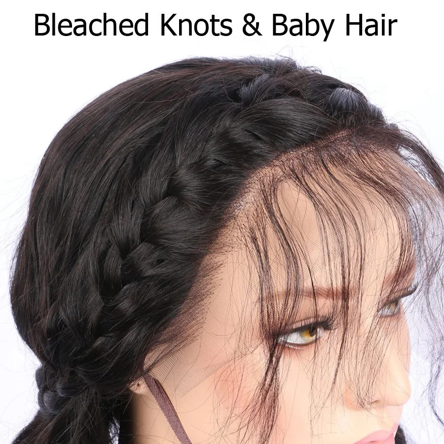 Sunnymay 13х4 короткие человеческие волосы remy парики отбеленные узлы с волосами младенца прямые кружевные передние парики с челкой Remy боб парик 130