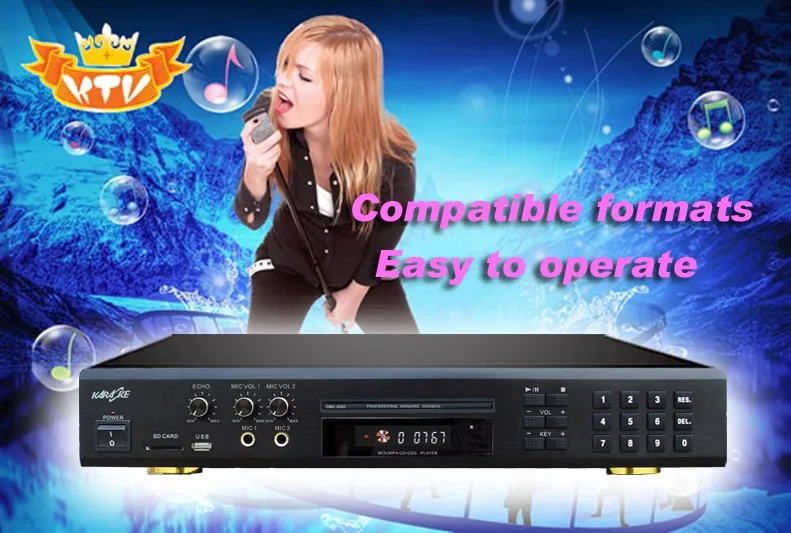 Midi/DVD караоке плеер с цифровой записью 38k караоке песни DMD-8000 домашний Midi караоке машина с USB/SD ридером