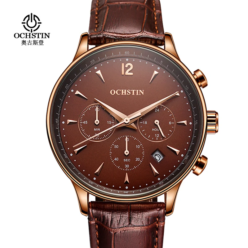 Prix pour 2017 Mens Montre Nouvelle Marque De Luxe OCHSTIN Montre Hommes Militaire Sport Montre-Bracelet Chronographe En Cuir Quartz Montre Relogio Masculino Prix pour 2017 Mens Montre Nouvelle Marque De Luxe OCHSTIN Montre Hommes Militaire Sport Montre-Bracelet Chronographe En Cuir Quartz Montre Relogio Masculino