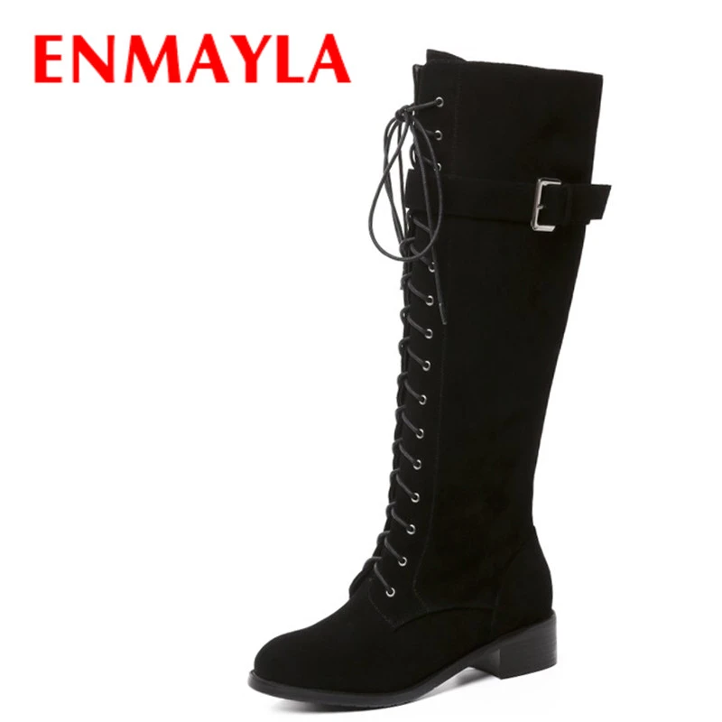 flat lace up knee high boots