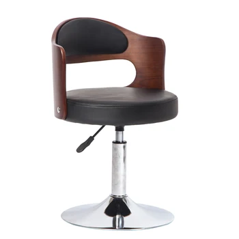 

D,European Retro Solid Wood Bar Stool Backrest Lifting & Rotating High Stool Cashier Bar Chair for Home