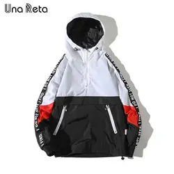 Una Reta, куртки с капюшоном, мужские, новинка, пэчворк, цвет, блок, пуловер, куртка, модный спортивный костюм, пальто, для мужчин, хип-хоп, уличная