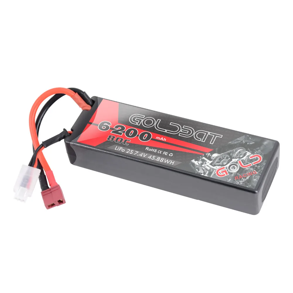 GOLDBAT 2S RC батарея Lipo Drone Lipo батарея 7,4 V 80C 6200mAh упаковка с Deans Разъем для RC автомобиль грузовик вертолет БПЛА FPV гоночный