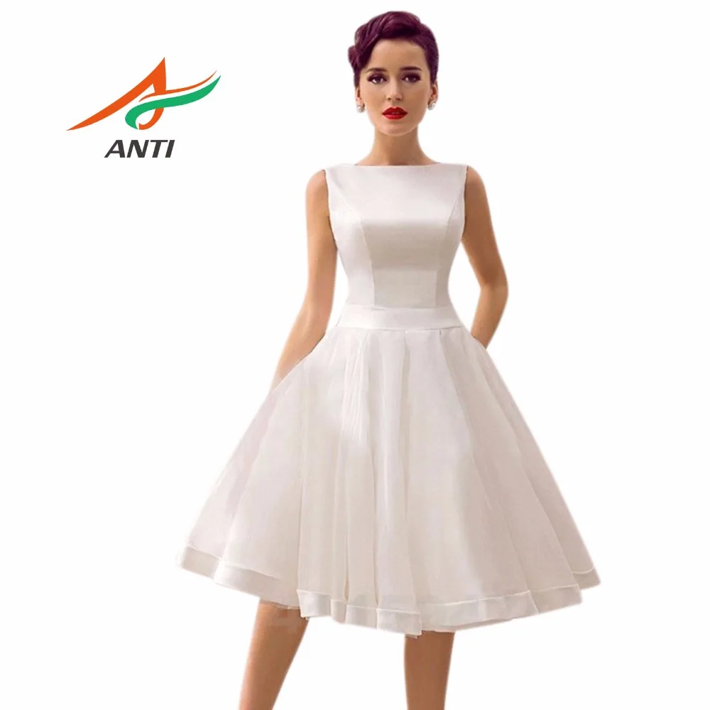 Anti Charming Backless Short Skirt Bride Wedding Dress Off The