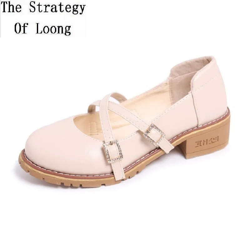 2018 New Spring Summer Korean Style Mary Janes Women Leather Shoes
