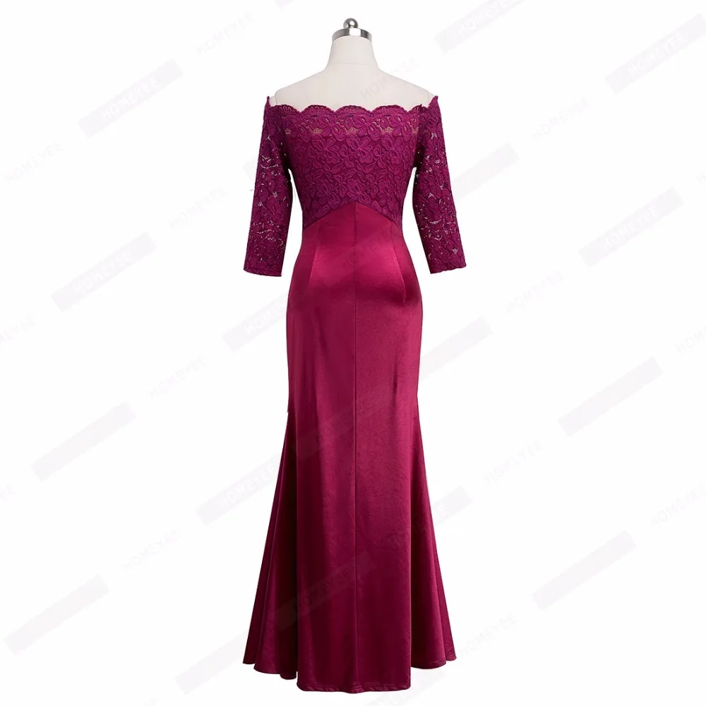 Женское элегантное блестящее атласное длинное платье макси с вырезом лодочкой, Драпированное классическое цветочное кружевное вечернее платье EA029