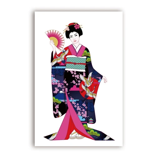 5198.Japanese woman dressed in kimono sewing.POSTER.decor Home Office art 