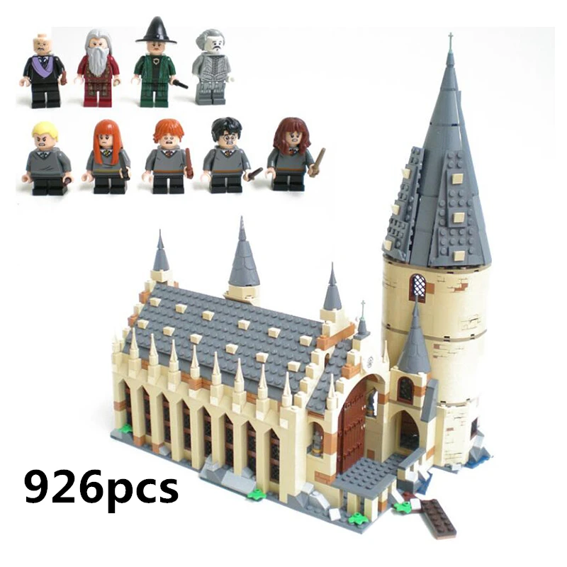 

Harri Potter Movie Castle Hall 11007 16052 Compatible With Legoinglys Model Building Block Hogwarts Great Wall Magic World