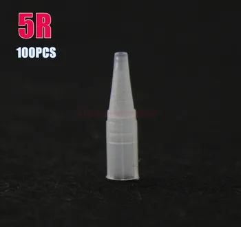 

5RL 100pc/Lot Permanent Tattoo Makeup Needle Tip For Tattoo Machine Plastic White Tattoo Cap For Eyebrow Makeup Needle