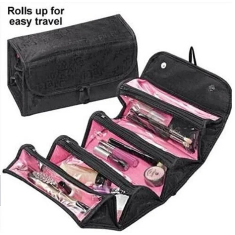  Fashion Folding Women Make up Bag roll up Toiletry Bag Cosmetic storage Case Makeup Organizer Trave