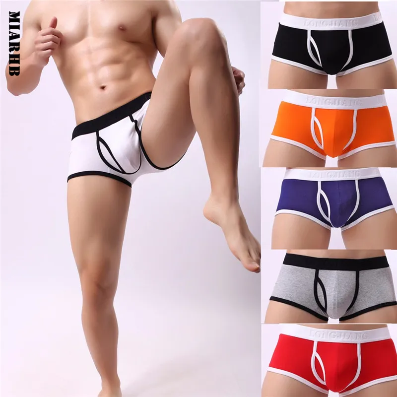 

Sunfree Solid Man Boxer Shorts Sport Breathe Underwear Hot Sale Bulge Pouch Shorts Underpants Cotton boxershorts men 3L30