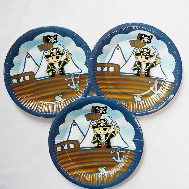 

8pcs Disposable Paper Dessert Plates Pirate theme Series Children Kids Birthday Party Tableware
