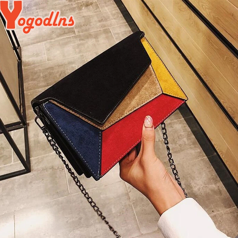 Yogodlns الرجعية ماتي خليط Crossbody حقائب للنساء رسل أكياس سلسلة حزام حقيبة كتف صغيرة رفرف كريسس-حقيبة مقصية