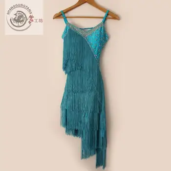 

New style latin dance costume sexy tassel latin dance competition dress for women child latin dance dresses S-4XL F21