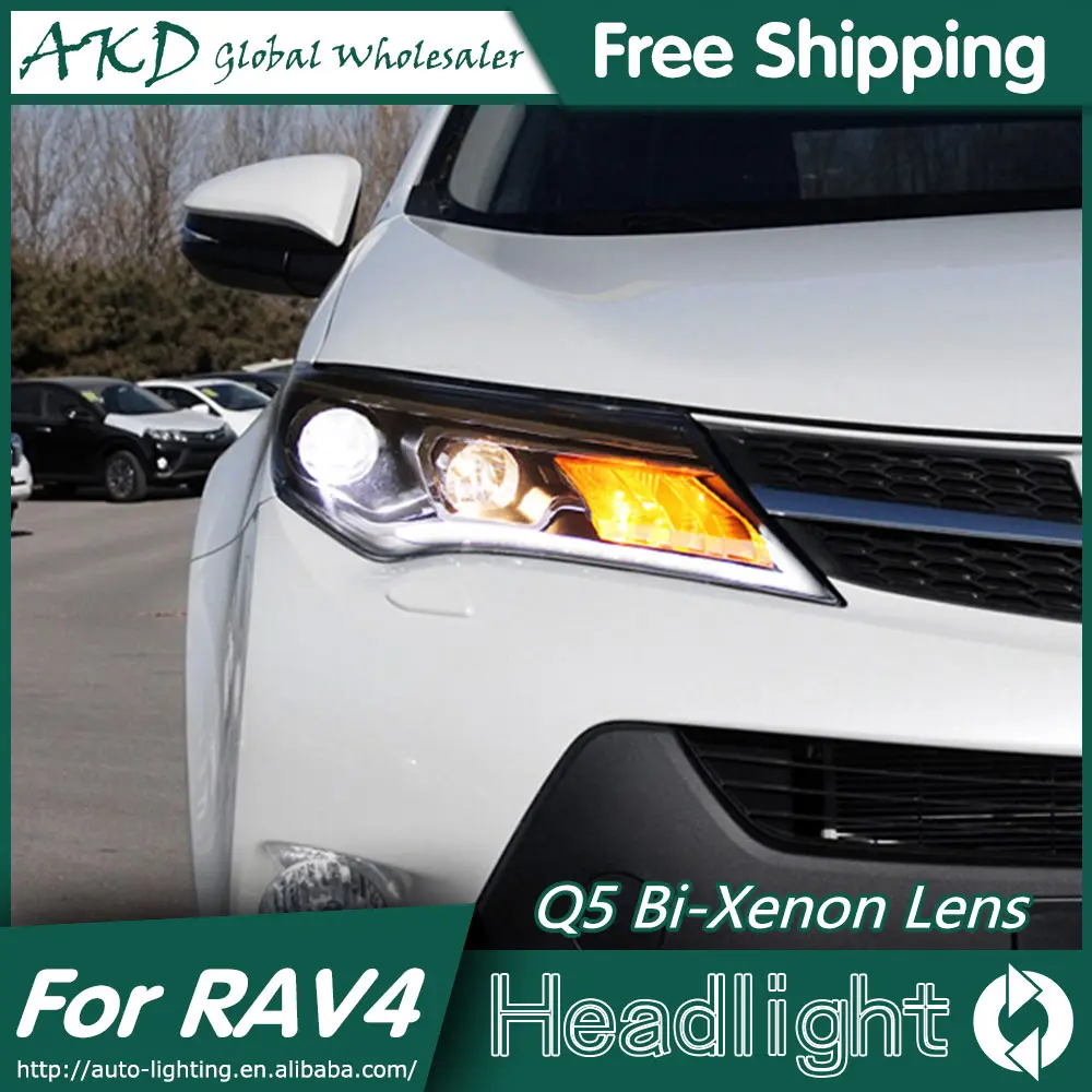 

AKD Car Styling for Toyota RAV4 Headlights 2014-2015 COB Design LED Headlight DRL Bi Xenon Lens High Low Beam Parking Fog Lamp