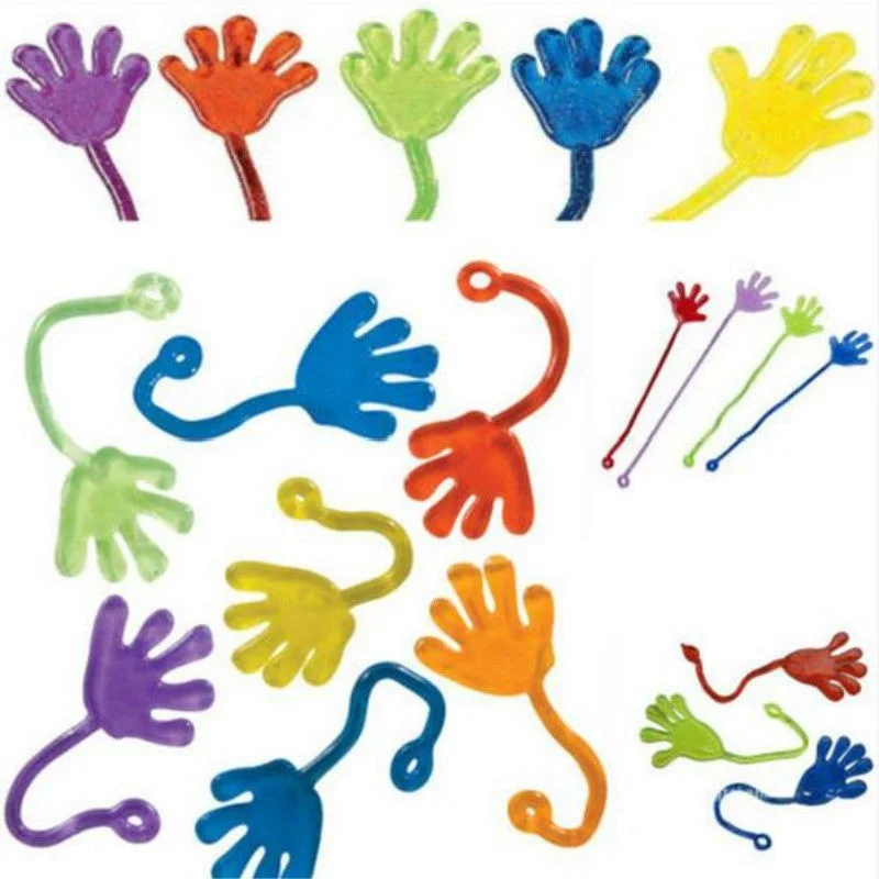 10 шт липкие руки Дети партия поддерживает поставки карнавальный приз ассорти цветов наполнители для пиньяты дети забавные игрушки для малышей