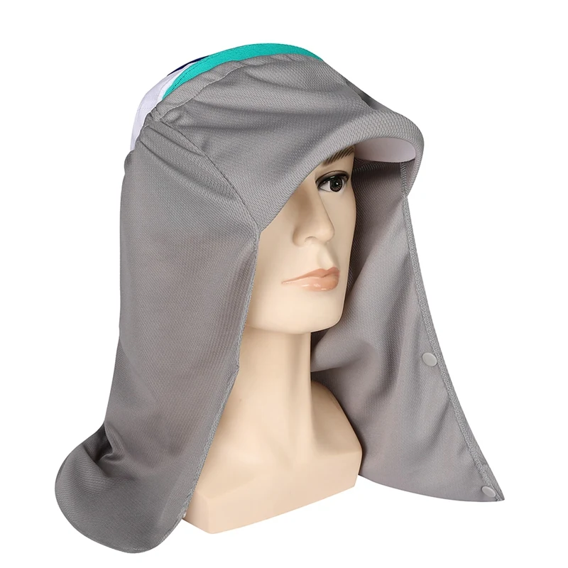 

Outdoor Fishing Hat Flap Sun Protection Hat Patchwork Lightweight Foldable Quick Drying Cap With Ear Neck Cover