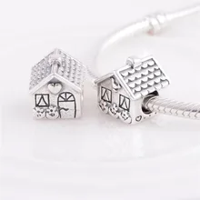 Se adapta a Pandora Charms Pulsera Plata de Ley 925 Del Grano Patrón Sweet Home Charm Mujeres DIY Joyería Europea Envío Gratis