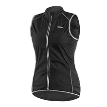 Женская велосипедная жилетка, дышащая куртка без рукавов, Спортивная ветрозащитная Светоотражающая велосипедная одежда с карманом на молнии