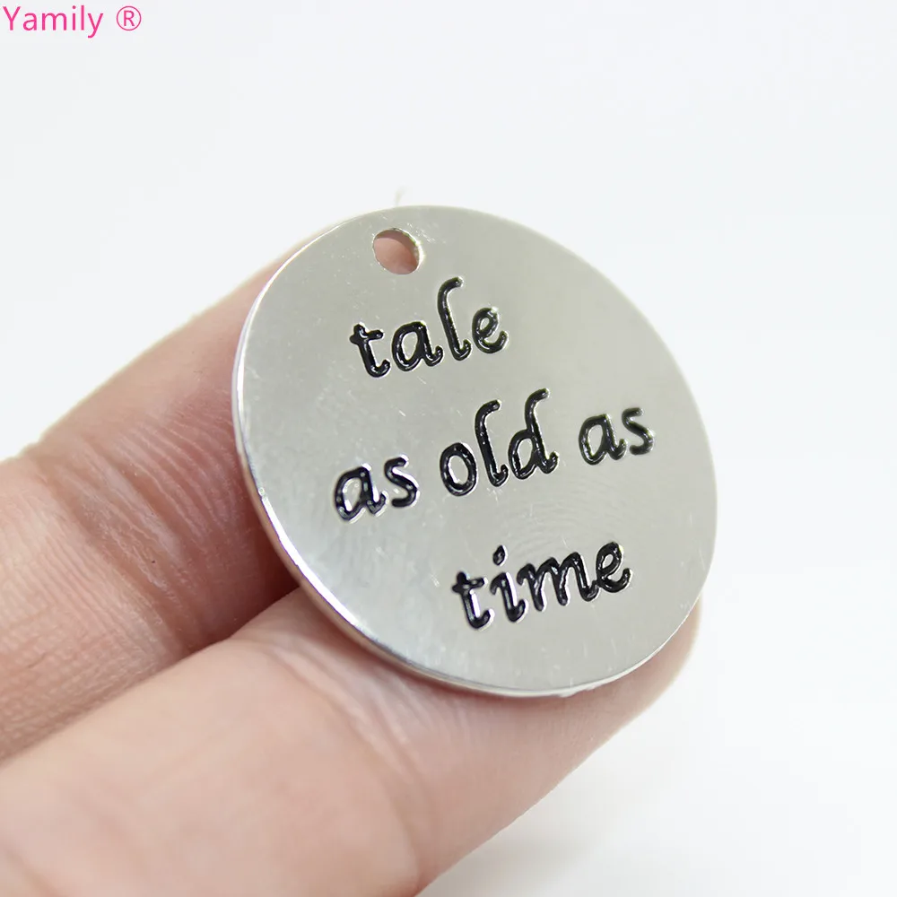6pcs25mm Tale As Old As Time Charm Alloy Tale As Old As Time Charm