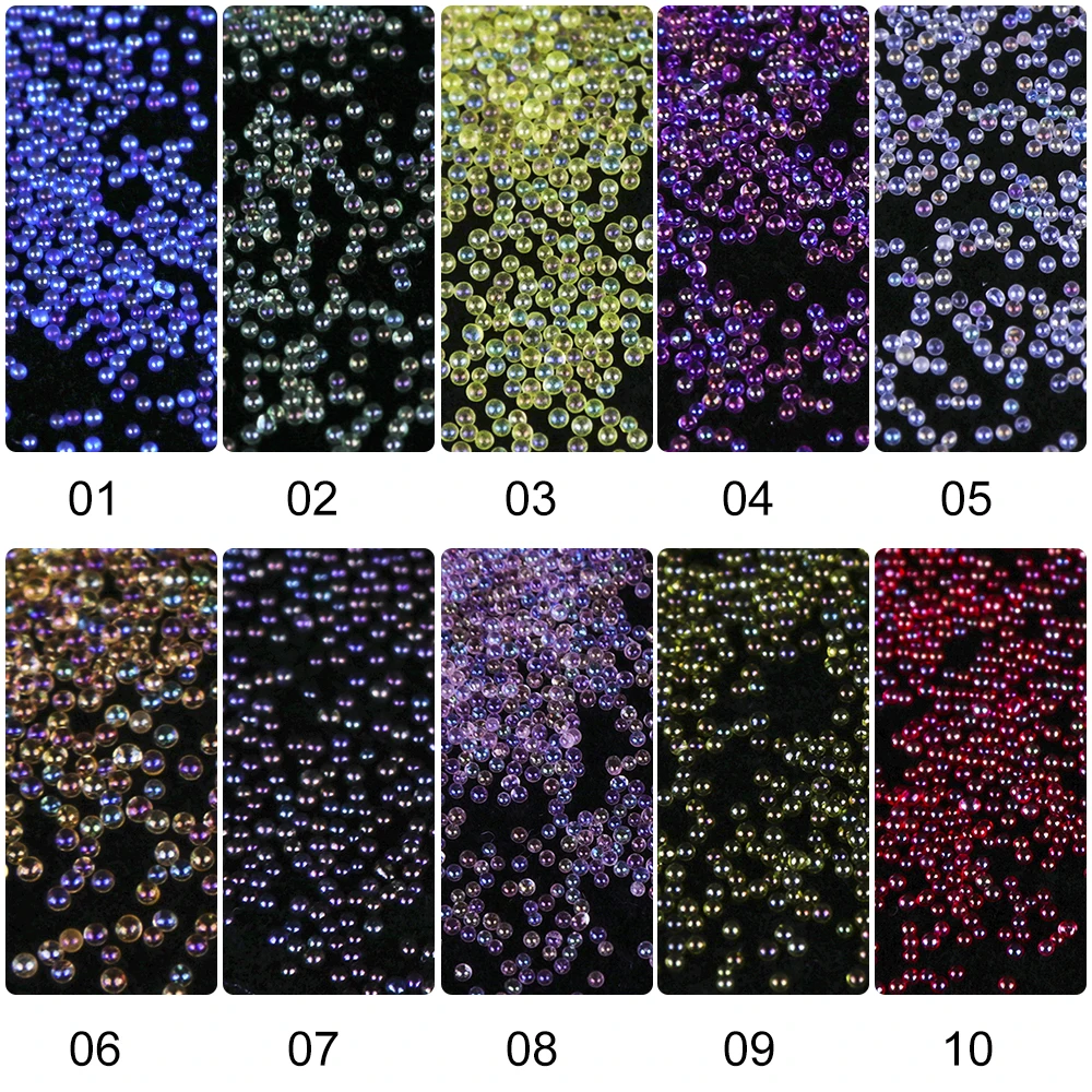 Полный Красота 1 бутылка 3D мини Икра бусы Nail Блеск декора Русалка Кристалл Micro красочный Бусы Маникюр 3D ногтей CH669