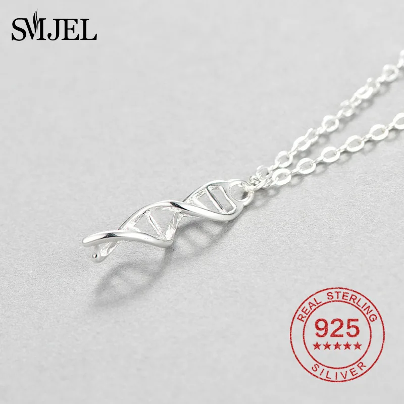 SMJEL Science Jewelry Феликс ожерелье ДНК биология ювелирные изделия ожерелье с дизайном «молекула» бренд стерлингового серебра 925 аксессуары для женщин