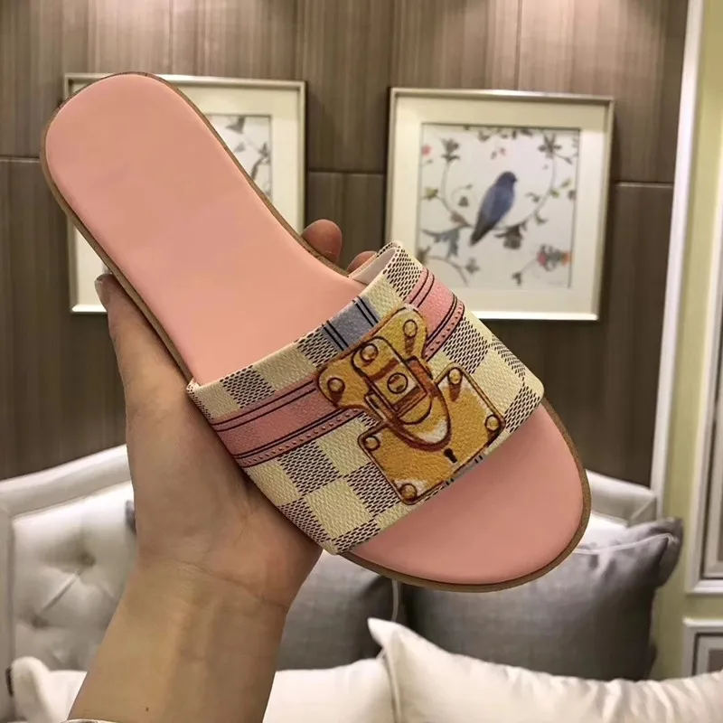 

Summer Slippers Women Open Toe Graffiti Designer Women Slippers Leather Ladies Slides Shoes Woman Casual Shallow Flat Slippers