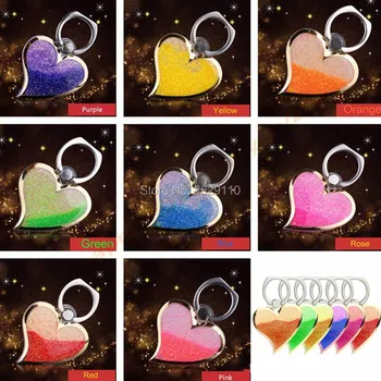 

hopeboth Rotating 360 Liquid Finger Grip Bling Glitter Heart Universal Cell Phone Luxury Ring Hook Holder Stand For iphone 6 7 8