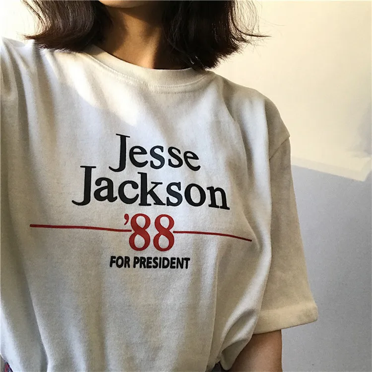

2018 Vogue Jesse Jackson Women Short Sleeve Tshirt Oversize Summer Tops Harajuku Cats Printed Ulzzang T shirt Women Tumblr
