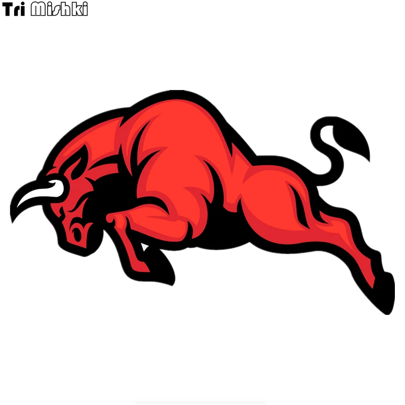 Tri Handle Ki Wcs035 17*10Cm Adesivo Per Auto Rosso Toro Arrabbiato Adesivi Per Auto Colorati Divertenti Adesivi Per Auto