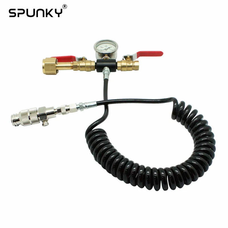 

SodaStream / Soda Club Soda Maker Machine Adapter to CGA 320 or W21.8-14 With On-Off Bulk Co2 Tank Coil Hose