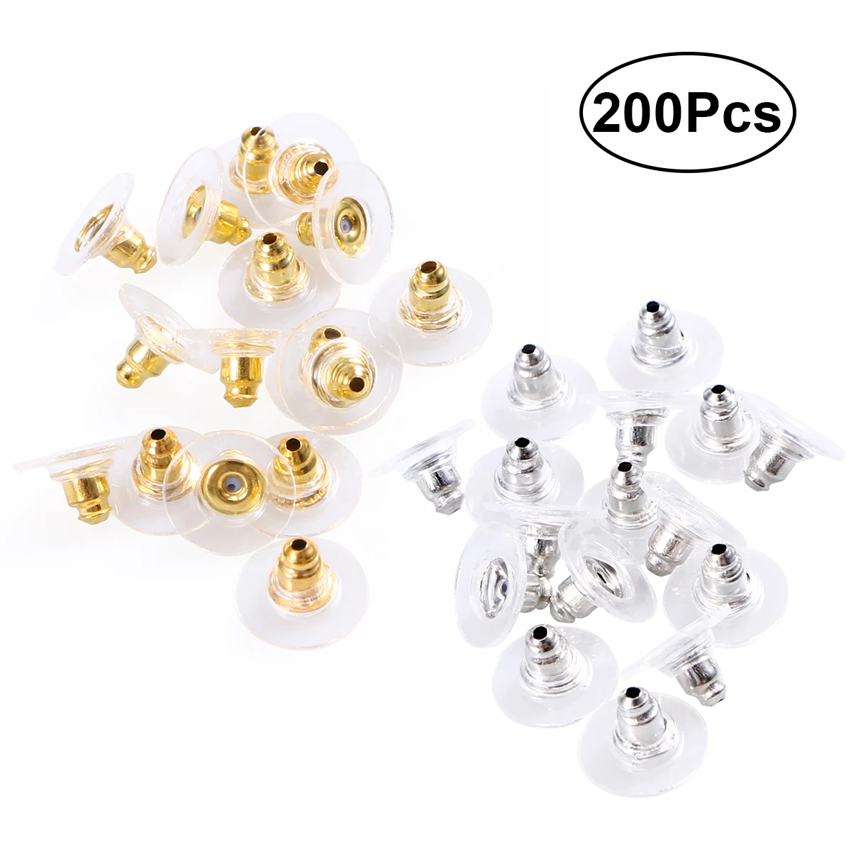 200 Pcs Bullet Clutch Earring Backs with Pad Earring Safety Backs (Gold