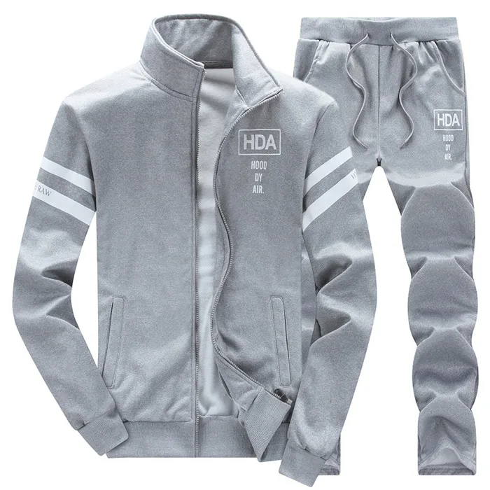 em075 Grey Мужской комплект с капюшоном, плотные флисовые толстовки+ спортивные штаны,, зимний весенний свитшот, Спортивная мужская одежда с буквенным принтом - Цвет: em075 Grey