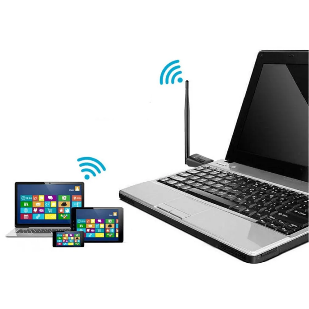Buyincoins MTK7601 150 Мбит/с USB беспроводной LAN адаптер 2 4 WiFi сетевой с антенной 802 11