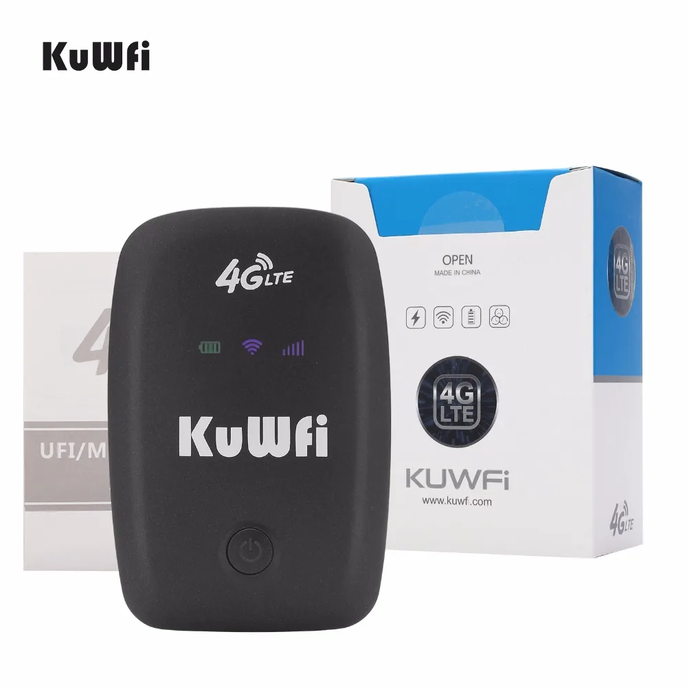 KuWFi 4G модем беспроводной маршрутизатор LTE 3g/4G Sim роутер Мобильный Wi-Fi точка доступа разблокированный Портативный Wifi со слотом для sim-карты до 10 пользователей