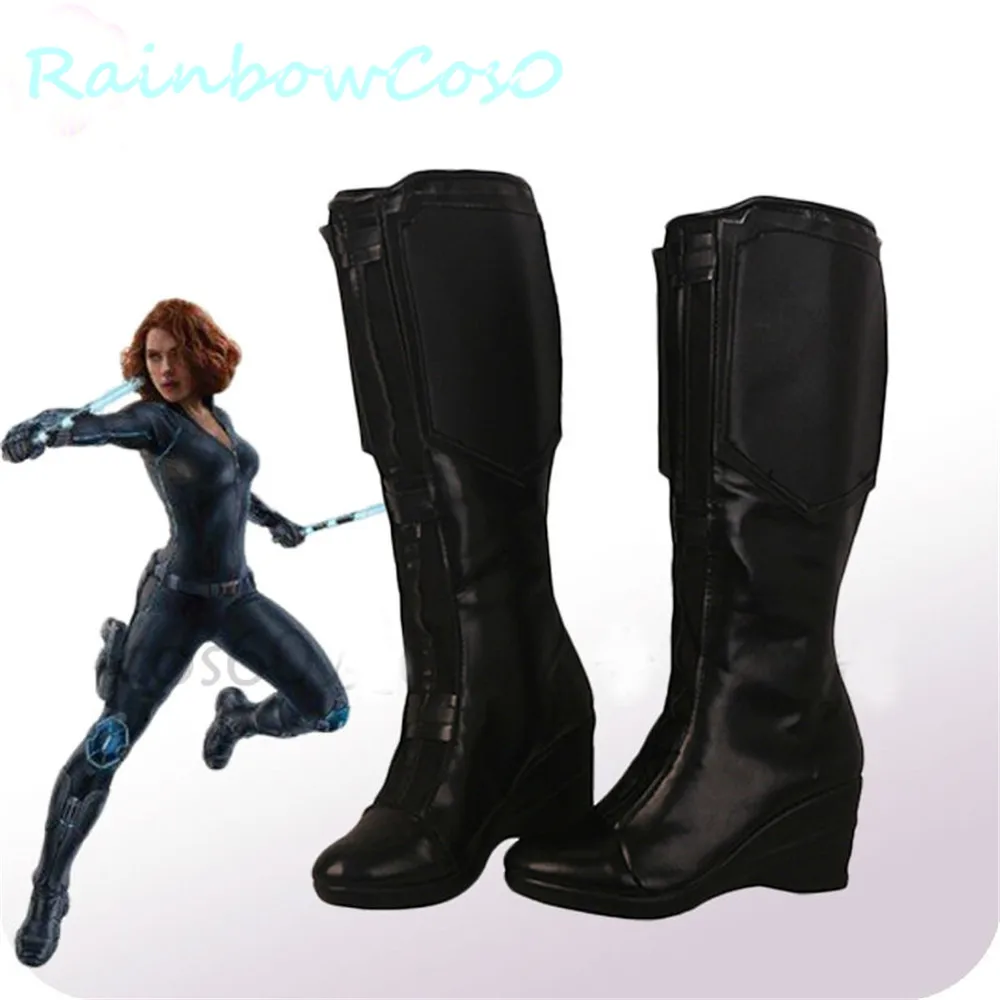 

RainbowCos0 Free Ship Cosplay Shoes Avengers: Endgame Black Widow Boots Game Anime Halloween