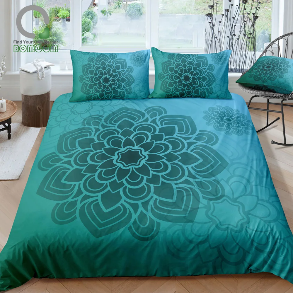 BOMCOM 3D Digital Printing Spiritual Ritual Mandala Flower ...
