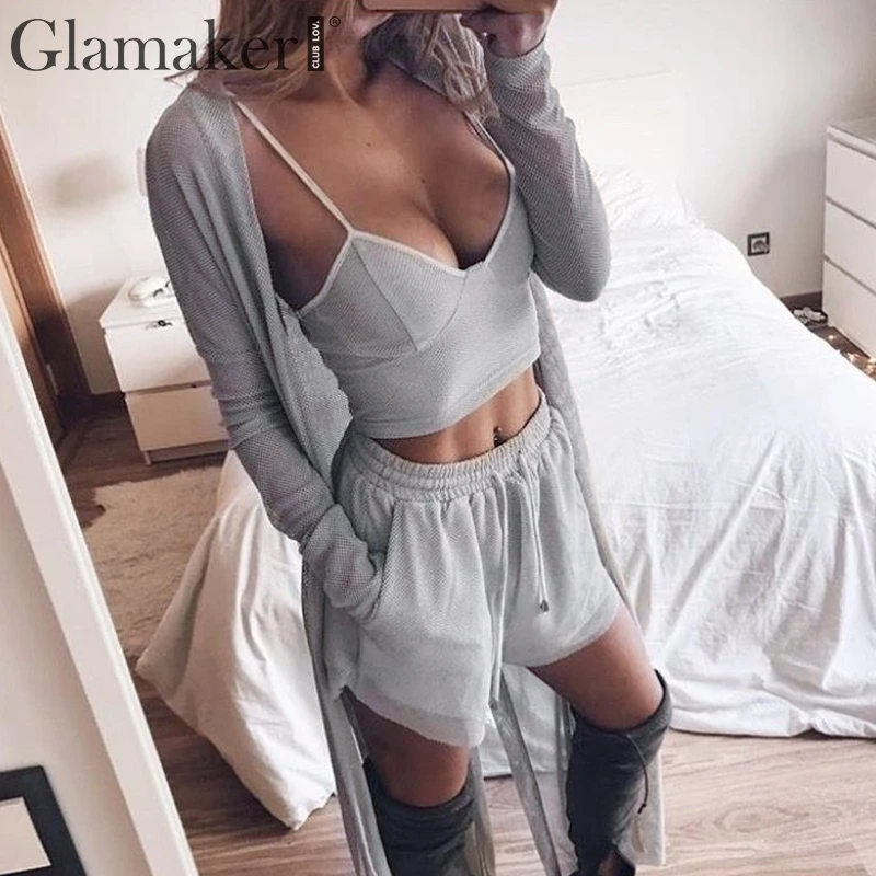 Женская прозрачная блузка кимоно Glamaker Длинная пляжная с разрезом элегантная